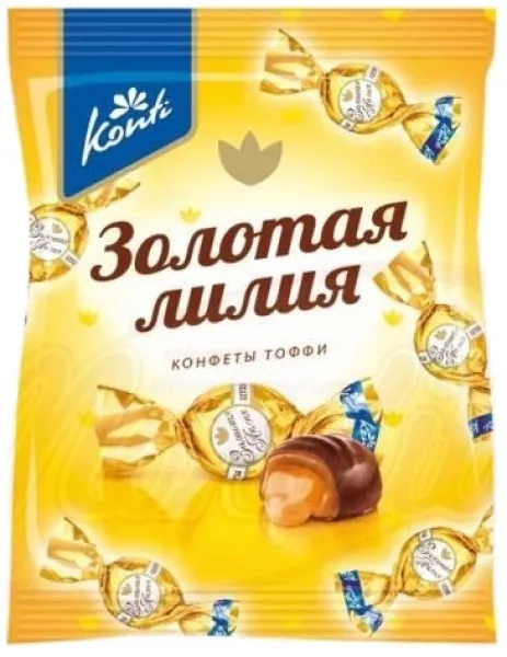 Toffeekonfekt "Zolotaya Lilia" with a filling with milk taste in chocolate glaze